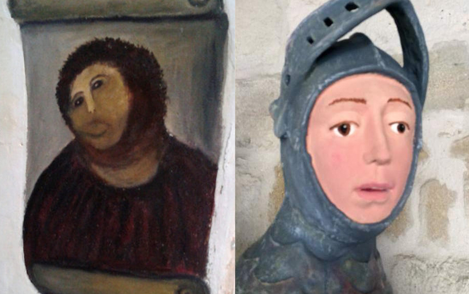 Photo of the restorations of Jesus in Borja, and St George in Estella