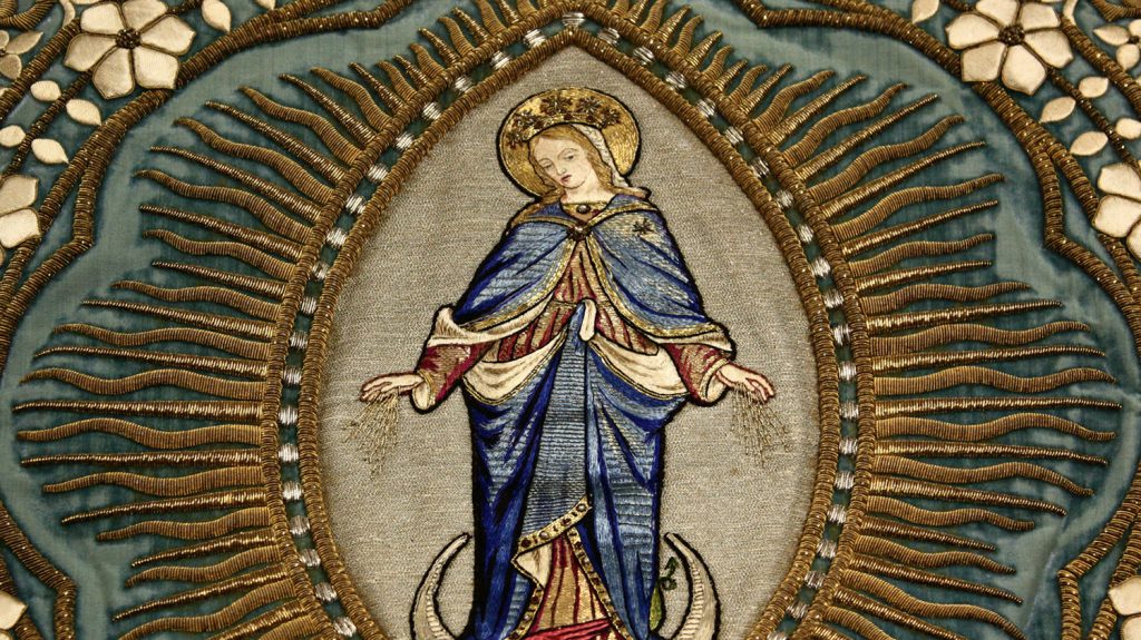 Cope depicting the immaculate conception of Mary