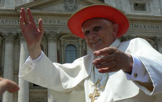 Pope Benedict XVI in a Cappello Romano